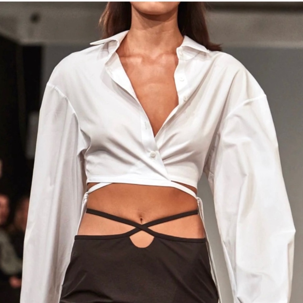 Christopher Esber White Wrap Top